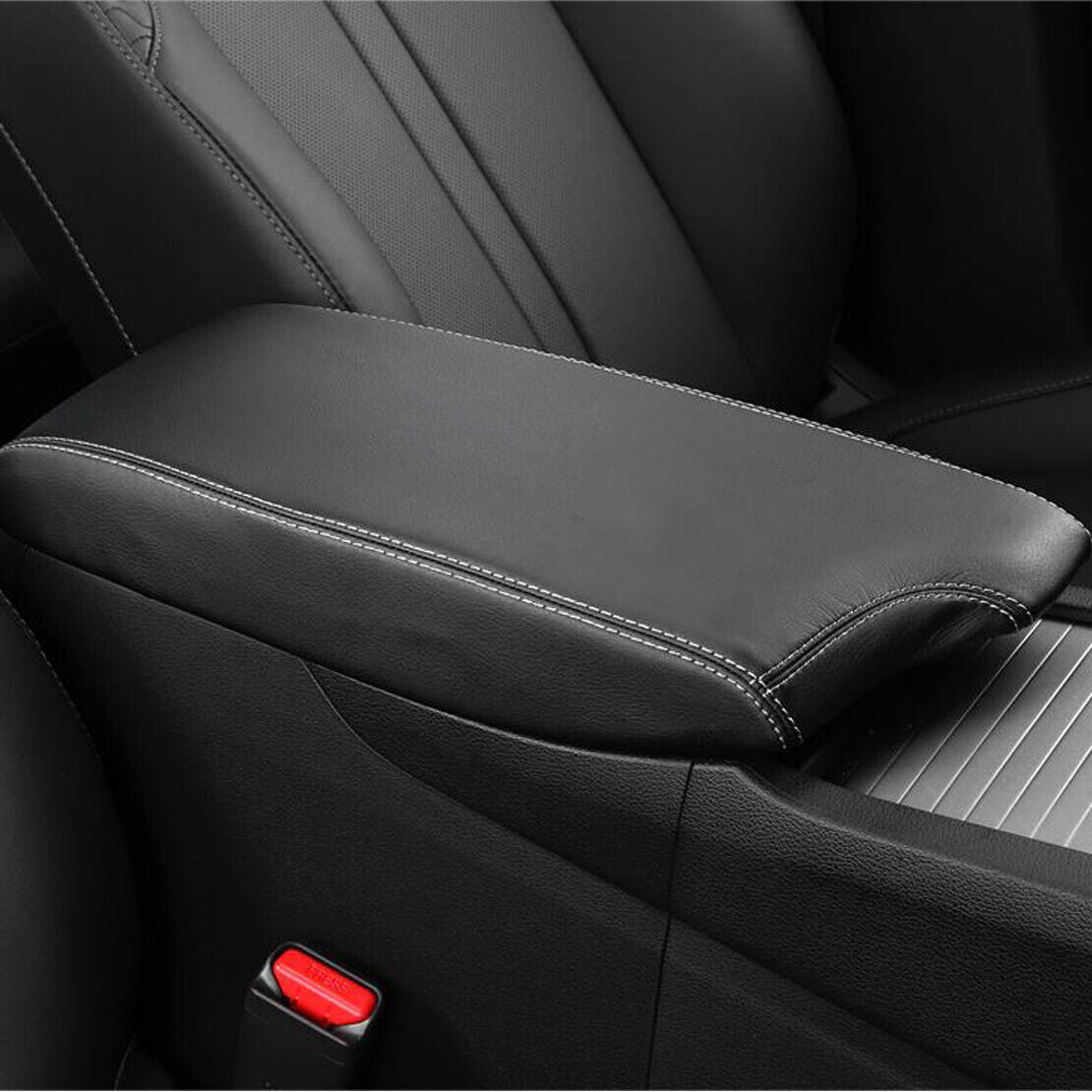 Synthetic Leather Center Console Lid Armrest Cover Trim Fit For Hyundai Sonata