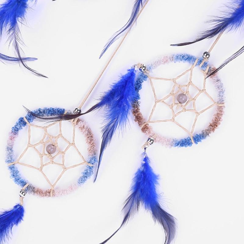 4 Circle Dream Catchers Handmade Feather Hanging Dreamcatcher Home Decoration