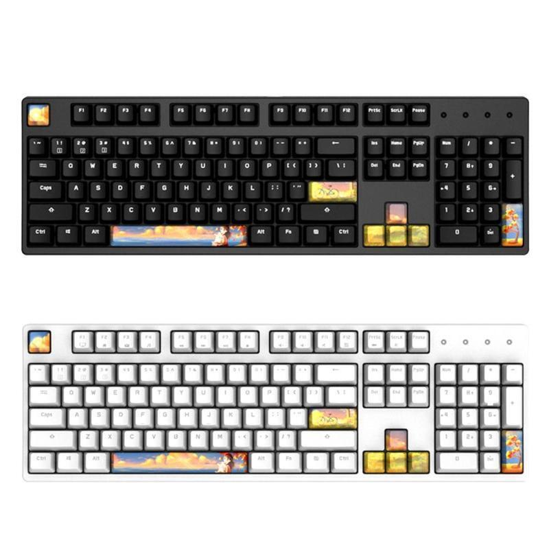 PBT Keycaps 5 Sides Dye-subbed for Spacebar 6.25U ESC Enter Direction Keys Caps