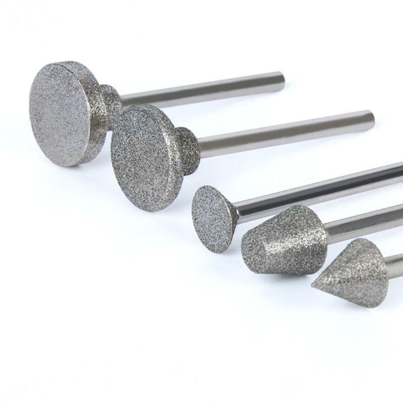 50 Pieces Diamond Coated Rotary Grinding Head Burr Set 1/8'' Shank for Jewelry