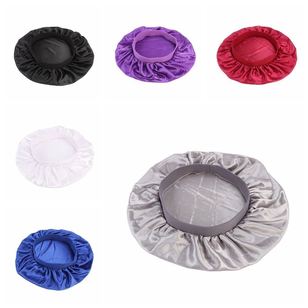 Night Sleep Wide Band Head Cover Bonnet Headwrap Chemo Cap Satin Stretch Hat