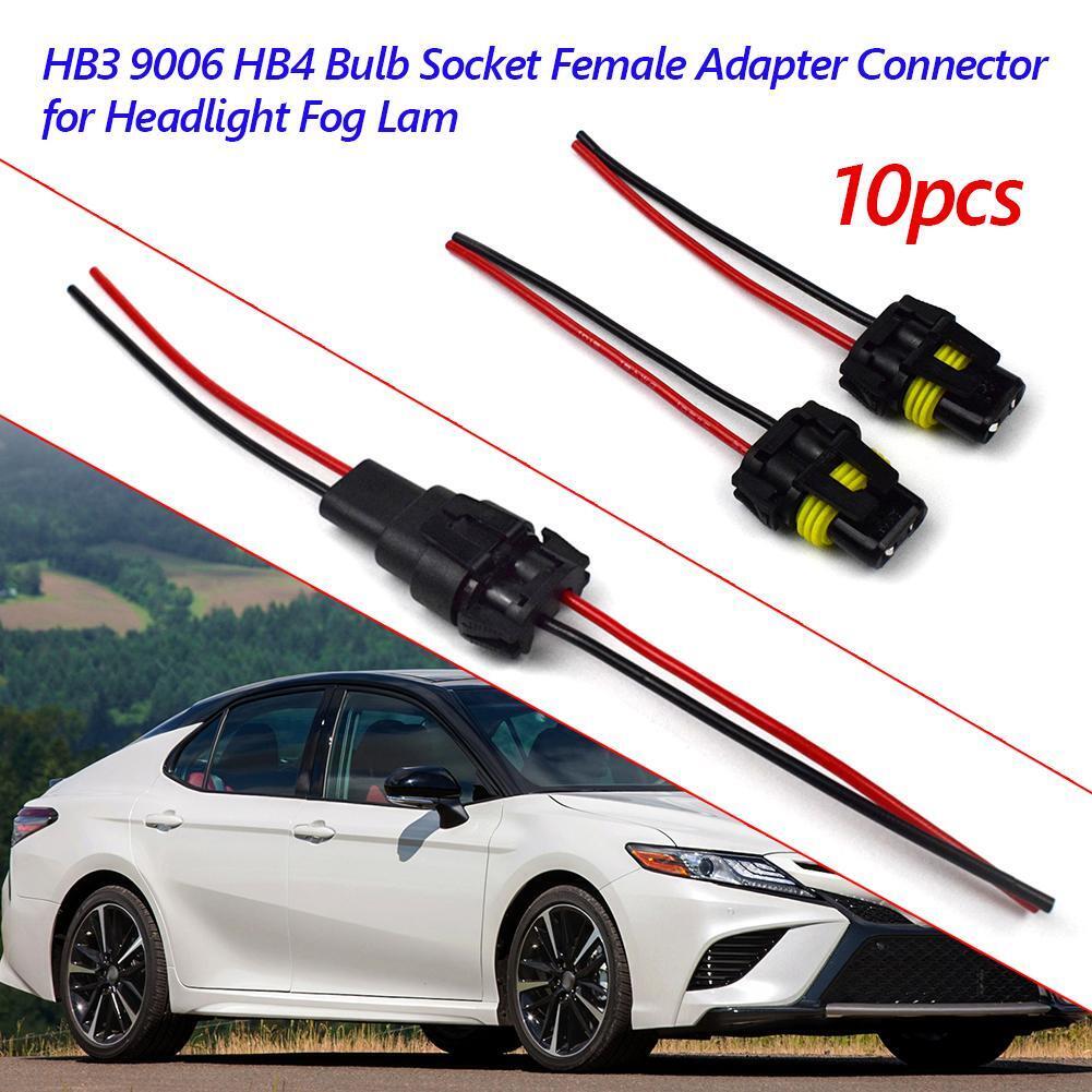 10pcs 9005 HB3 9006 HB4 Bulb Sockets Female Adapter for Headlight Fog Light