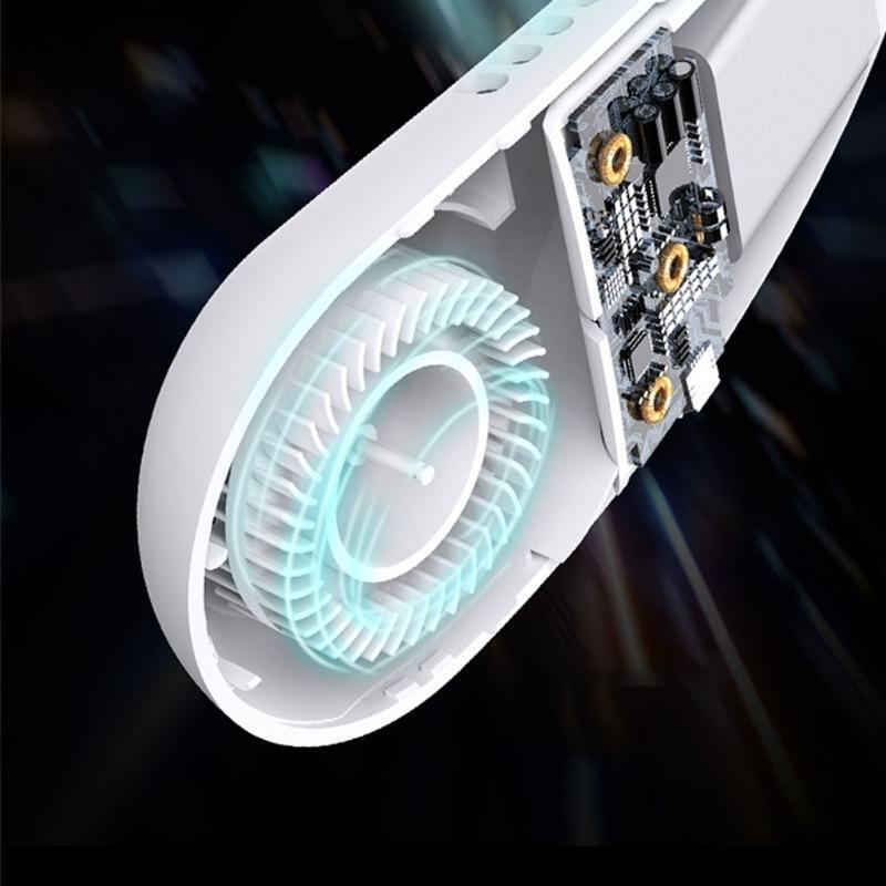 Creative Bladeless Necklace Fan Portable Hanging Neck Fan USB Charging Cooler