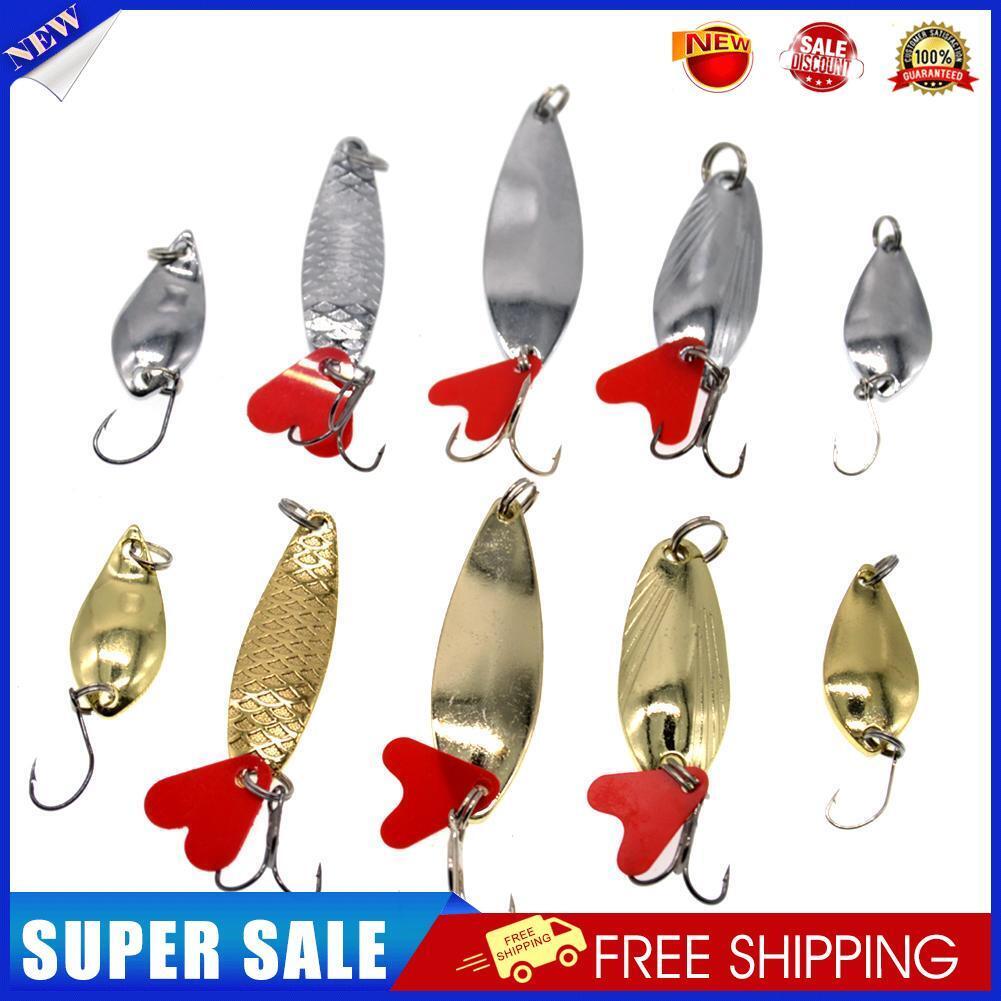 10pcs/pack Fishing Lures Spoon Bait Set Metal Hard Bait Lure Kit with Box