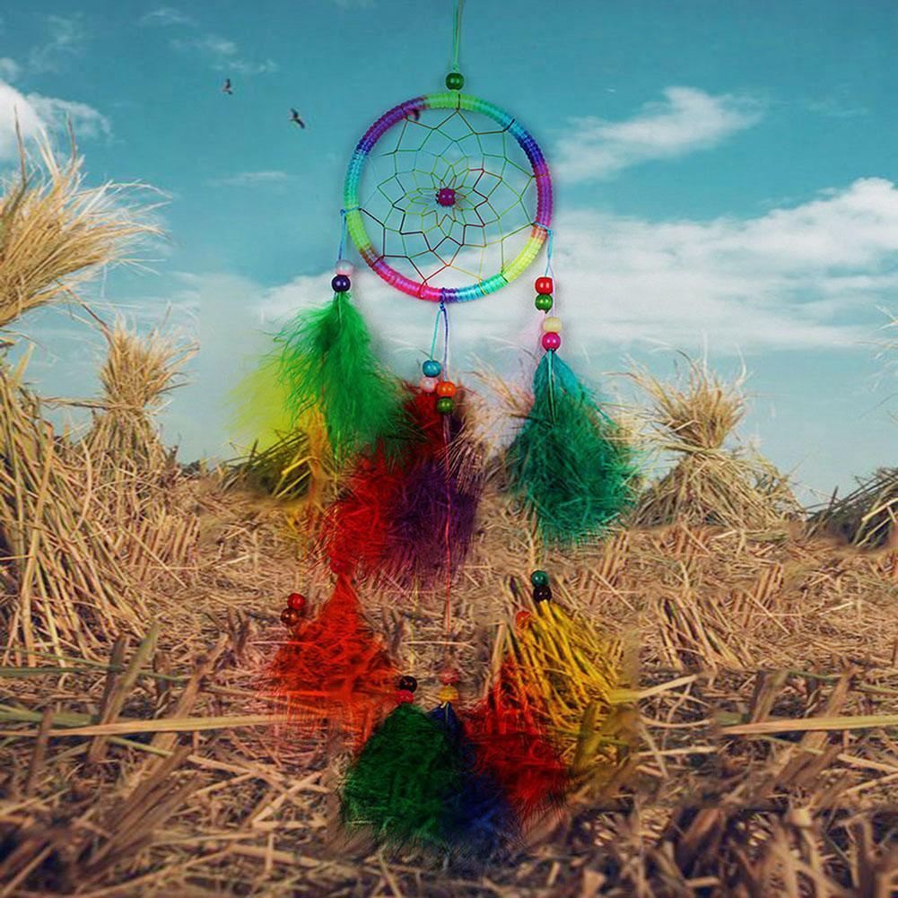Colorfull Dream Catcher Feather Crafts Handmade Home Hanging Gifts