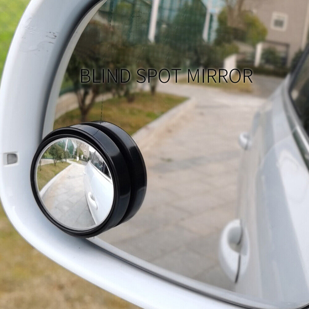 2x Car Blind Spot Mirrors Adjustable Round Blindspot Parking Mirror (Black)