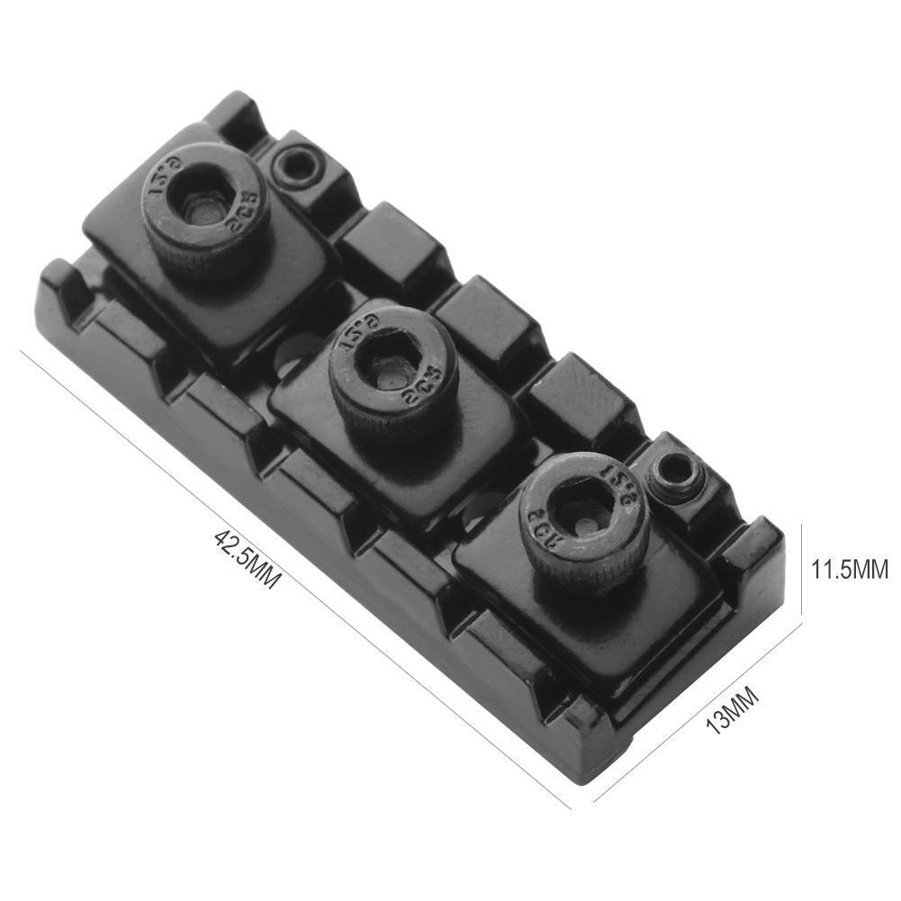 42.5mm Zinc Alloy Electric Guitar Locking Nut String Lock w/ Wrench(Black)