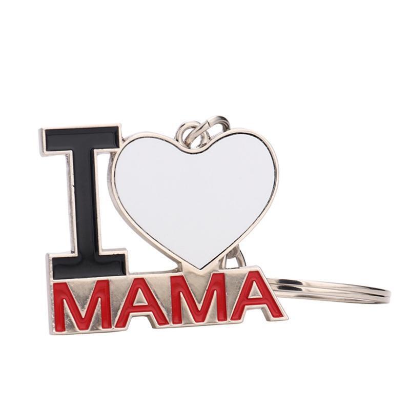 Mother's Day Creative Heart-shaped Blank Thermal Transfer Keychain Accessories