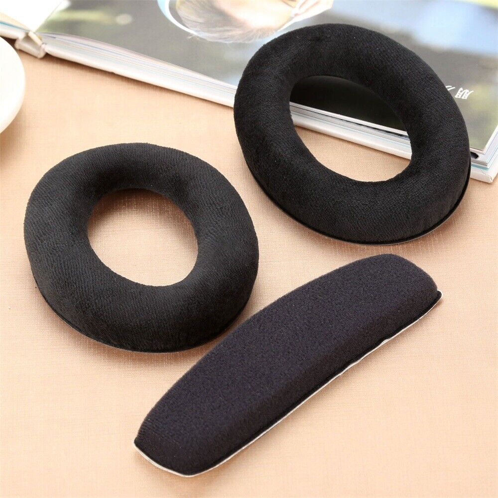 Soft foam and Velour Replacement Earpads With Headband Increase Comfort Level
