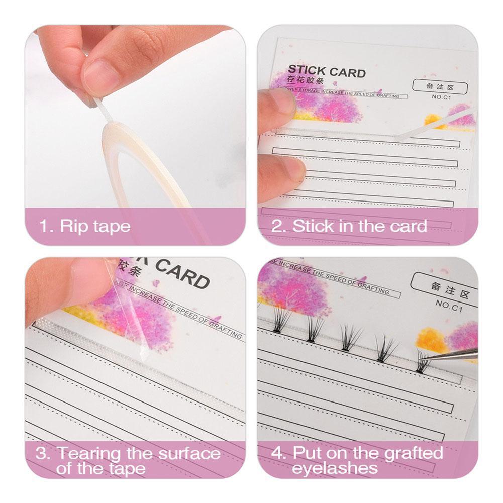 Makeup Eyelash Extension Storage Card Fans Volume Lash 2mm Sticky Strip