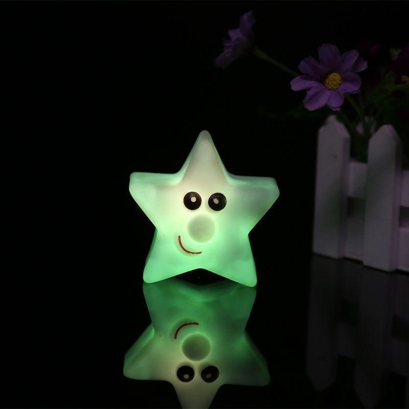 Cute Shiny Star 7Color Changing LED Lamp Night Light Party Decor Kids Gift