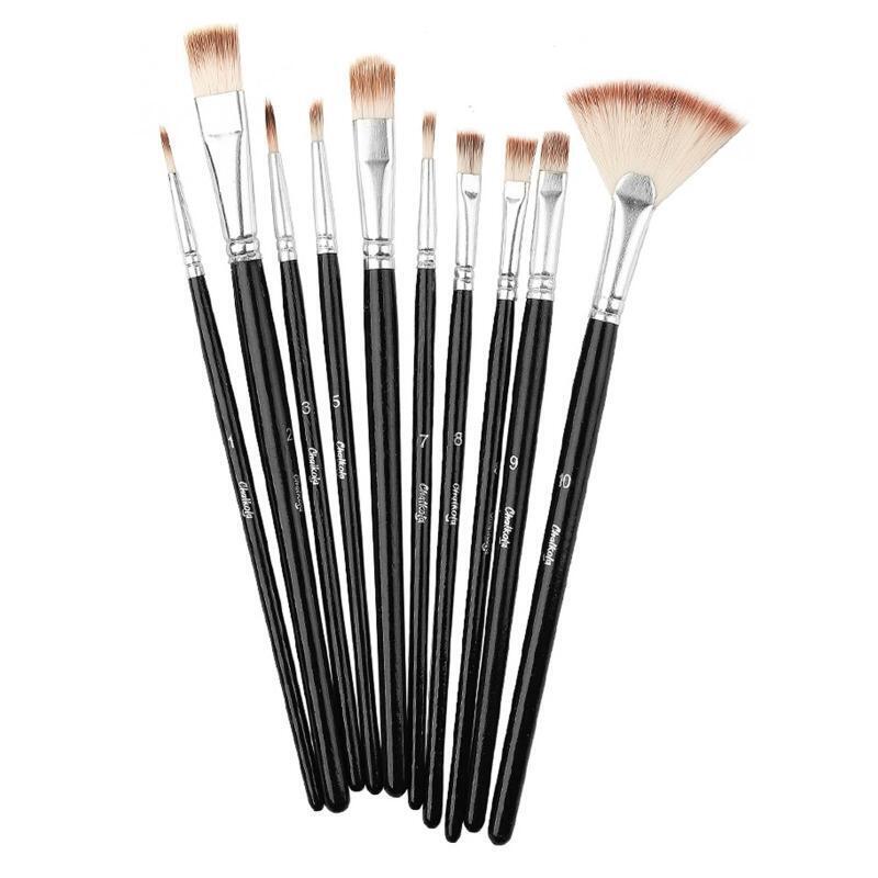10 Sizes Acrylic Painting Brushes Kit Artist Paintbrushes for DIY Crafts Painter