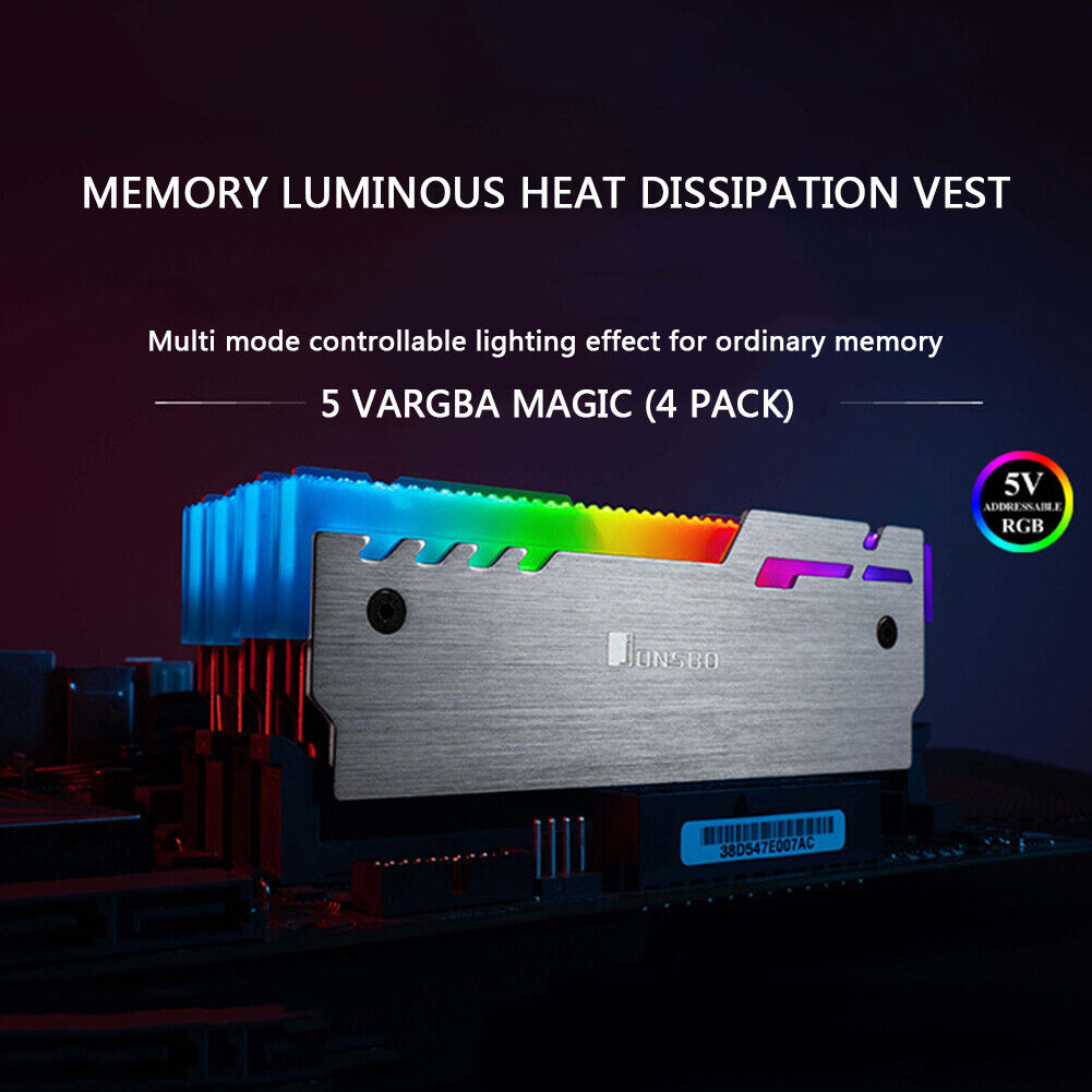 Jonsbo NC-3 2x Gorgeous RAM Cooler Heatsink 3 Pin 5V Memory Radiator Pad