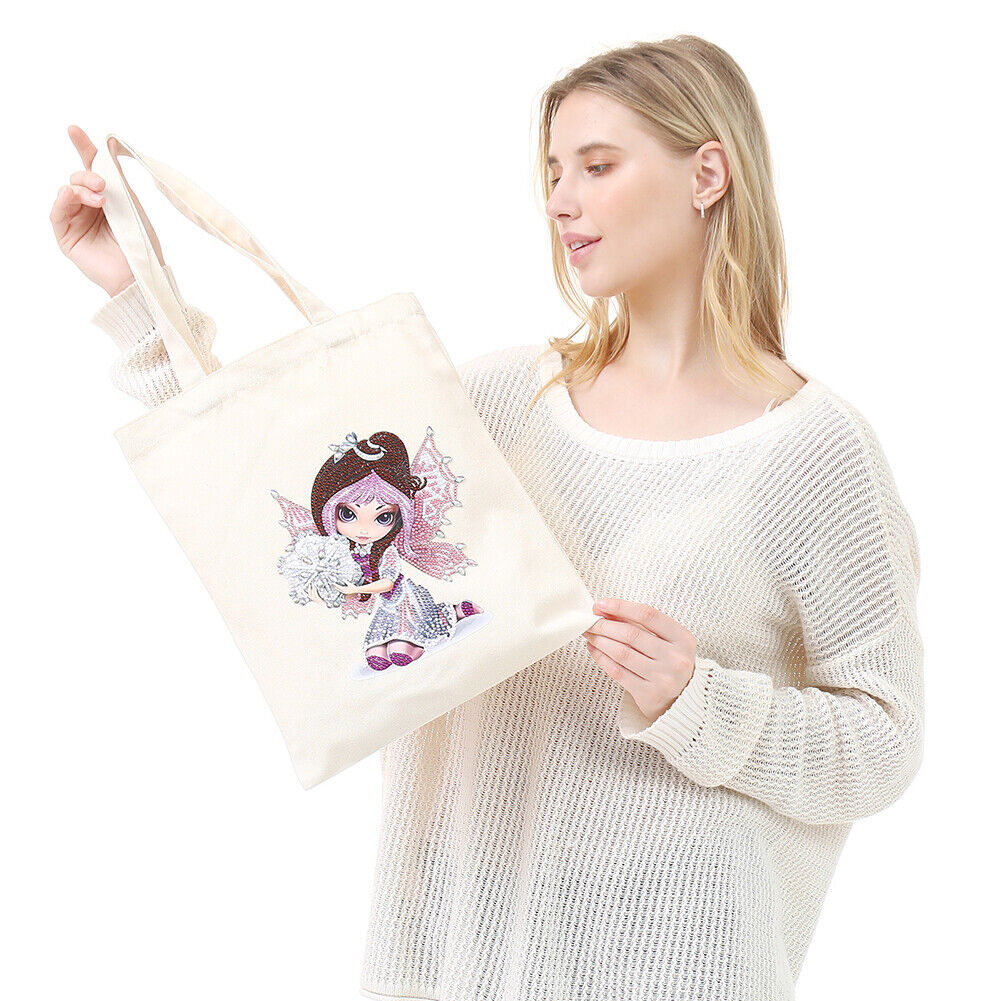 DIY Girl Diamond Painting Shopping Tote Bags Mosaic Kit Art Drawing (BB017)