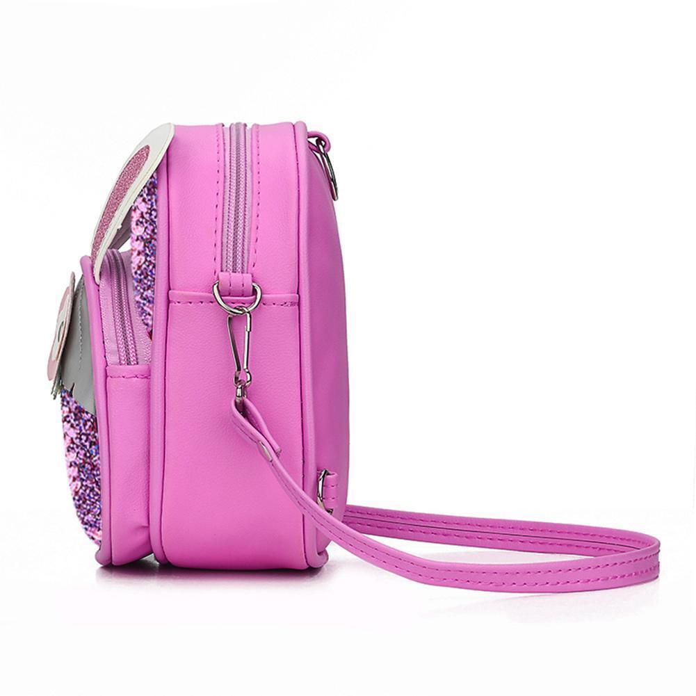 Shoulder Backpacks Girls Cute Animal Decor Messenger Rucksack (Rose Red)