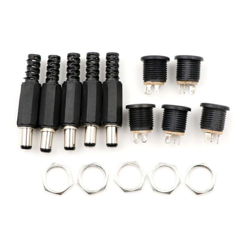 5.5x2.1mm DC Male Plug Power Supply DIY DC Barrel Connector with Shrinkle Tube