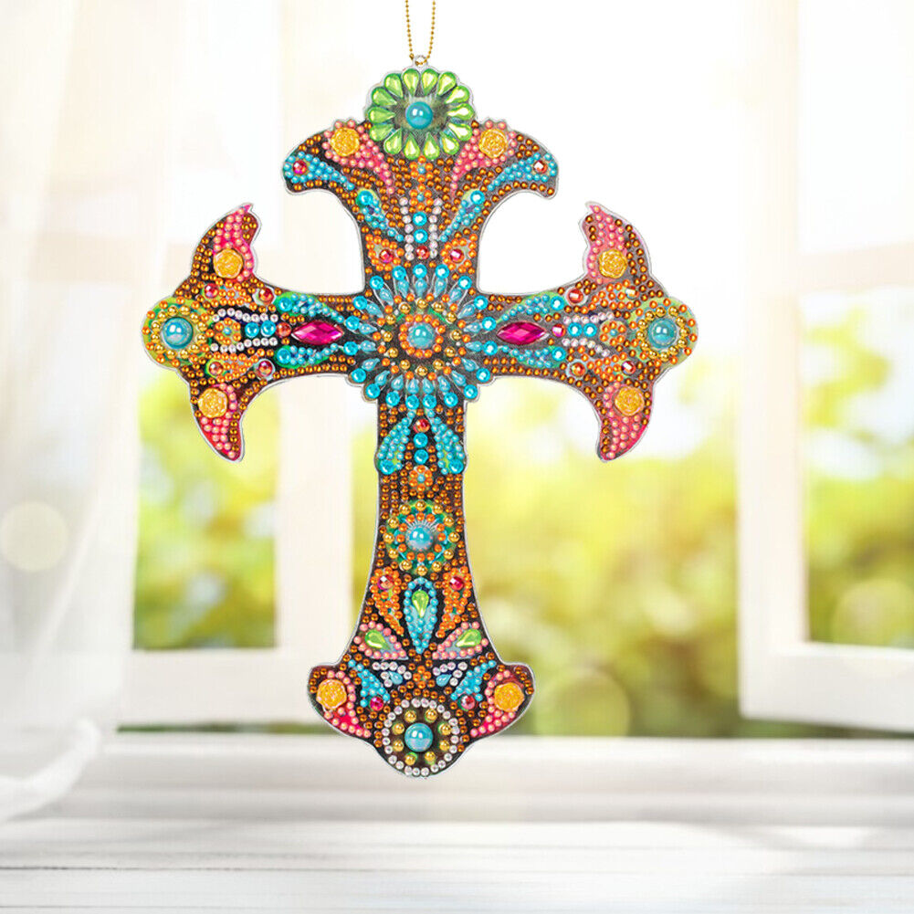 DIY Diamond Painting Cross Pendant Acrylic Hanging Wall Home Decor (ZT100)