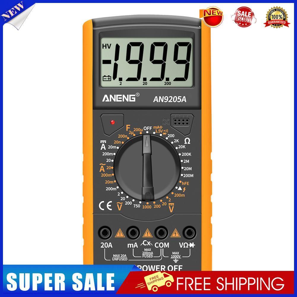 ANENG AN9205 LCD Digital Multimeter Voltmeter Resistance Tester (Yellow)