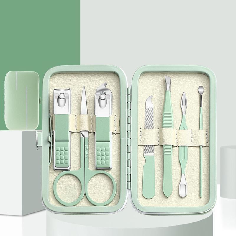 Manicure Set Travel Bag Manicure Case Brow Clippers Nail File Scissors Tweezers