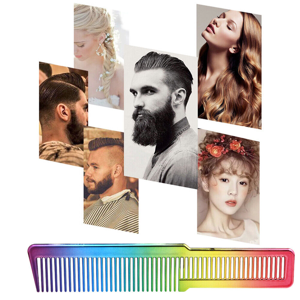 Electroplating Rainbow Comb Clipper Oil Head Hair Styling Comb (Rainbow)