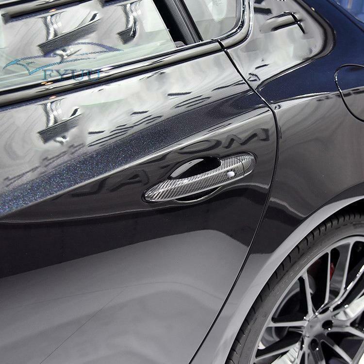 Black Carbon Fiber Door Handle Cover Trim For Maserati Ghibli 2014-2017 2018-19