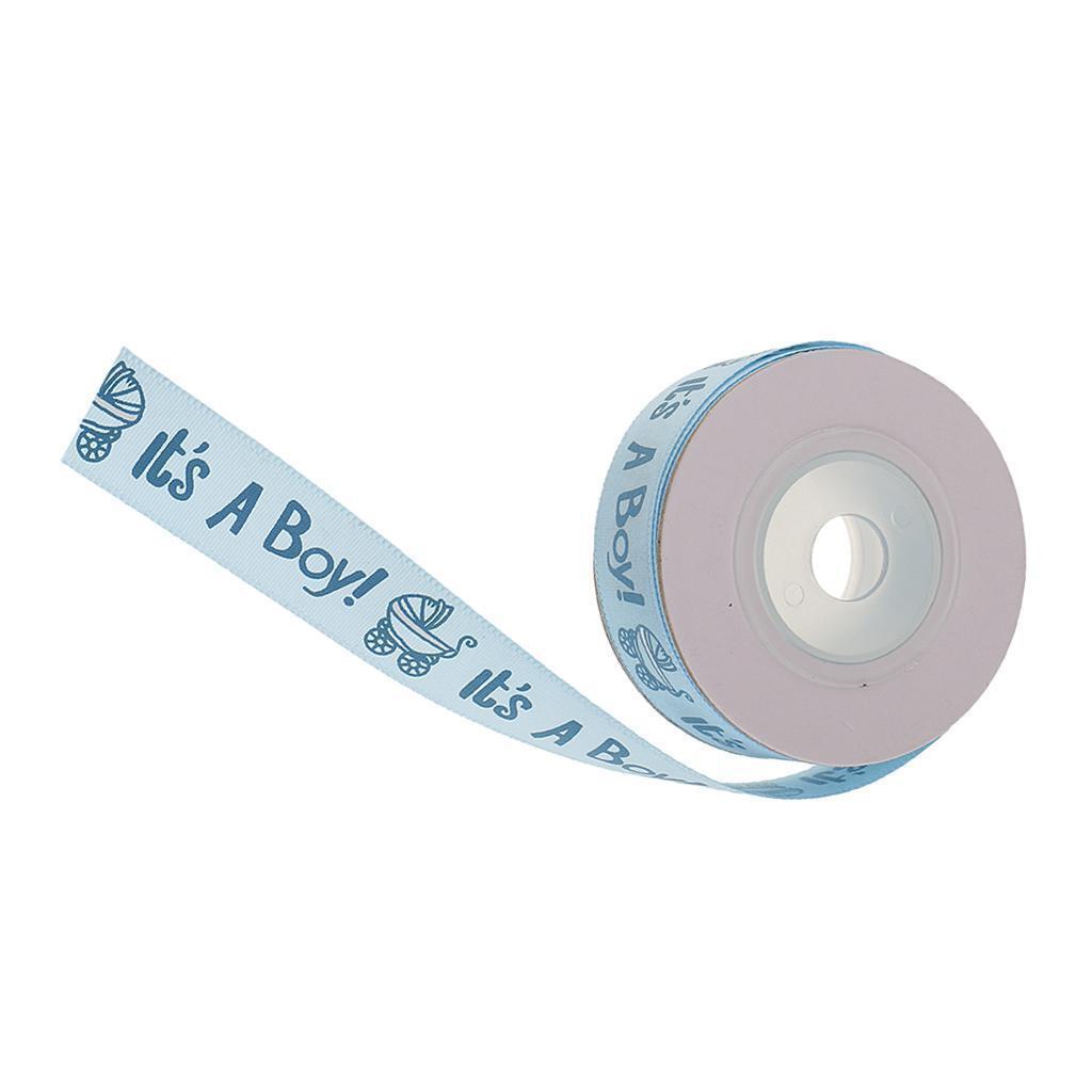 2 Rolls 20 Yards Baby Shower Satin Grosgrain Ribbon DIY Gift Wrapping Belt