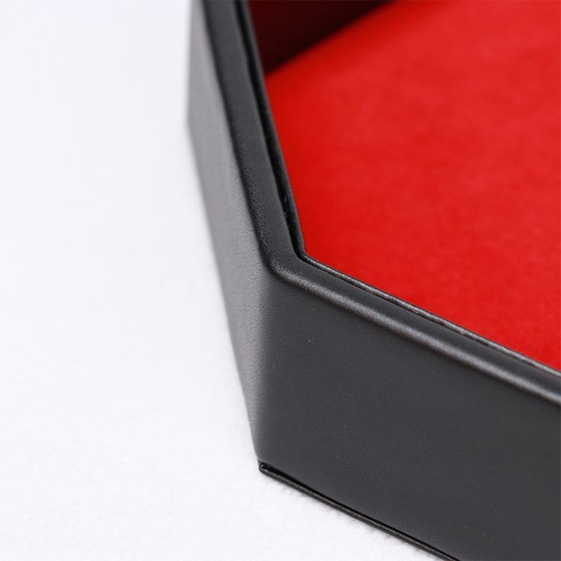 Octagonal Dice Tray Key Wallet Coin Tray Desktop Storage Box PU Leather Dice