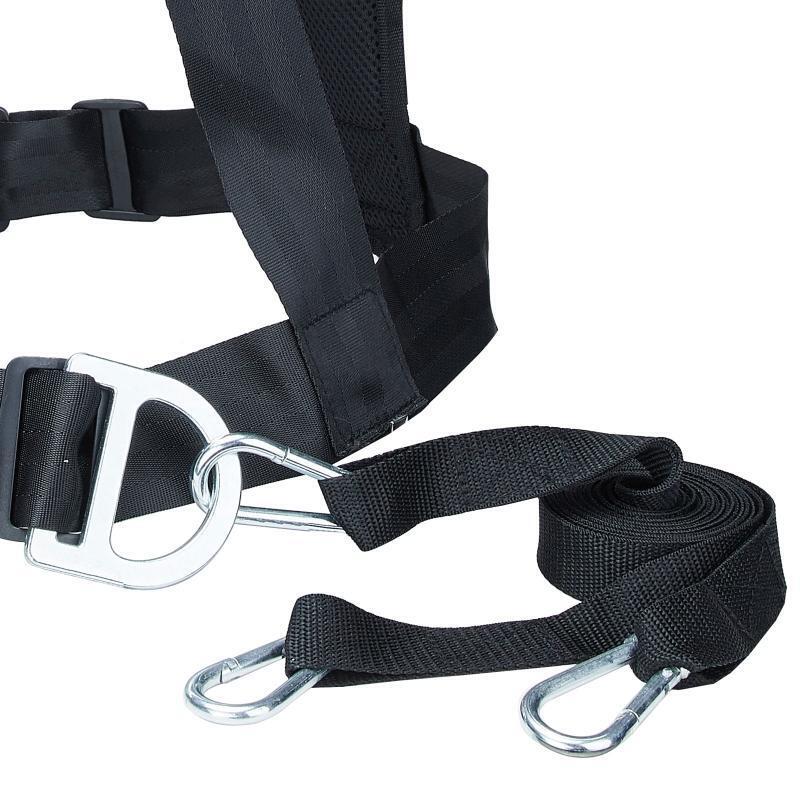 Tire Sled Harness w/ Adjustable Pull Strap & Shoulder Padding Resistance Band