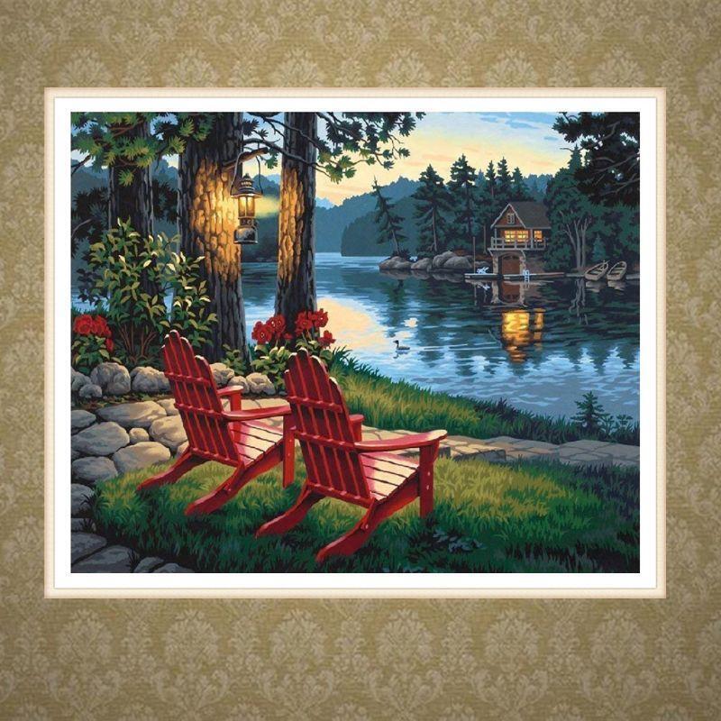 Chair Scenery 5D DIY Full Diamond Painting Embroidery Cross Stitch Kit Room Home