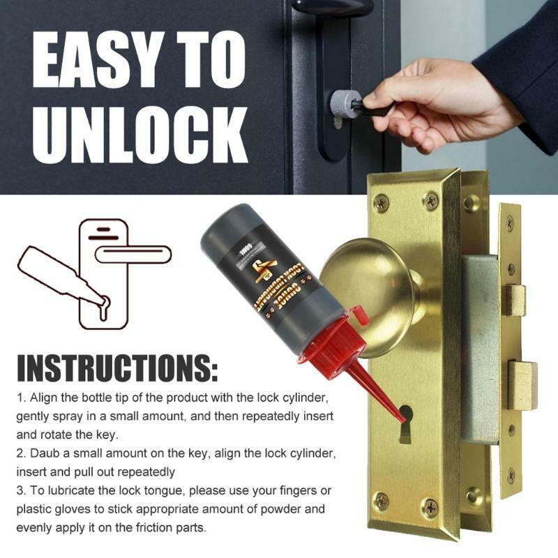 Door Lock Maintenance Graphite Powder 60ml Graphite Lock Lubricant Powder