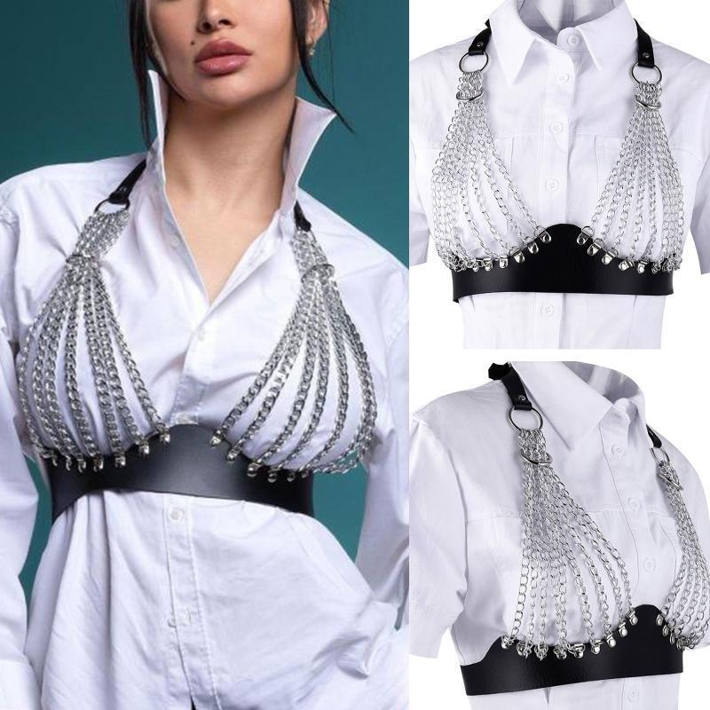 Multilayered Chest Chain Tassel Body Chain Bra Caged Harness Body Jewelry