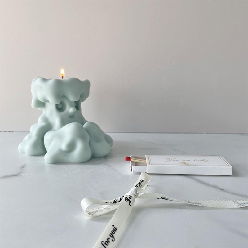Silicone Candle Mold Cute Snow Monster Shape Soap Mold for DIY Aromatic Candle