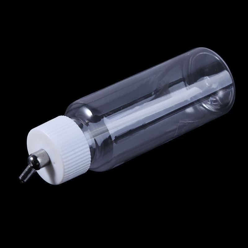 1PC Plastic 100cc Airbrush Bottles Jars Lid Adapter Dual-Action Siphon Feed New