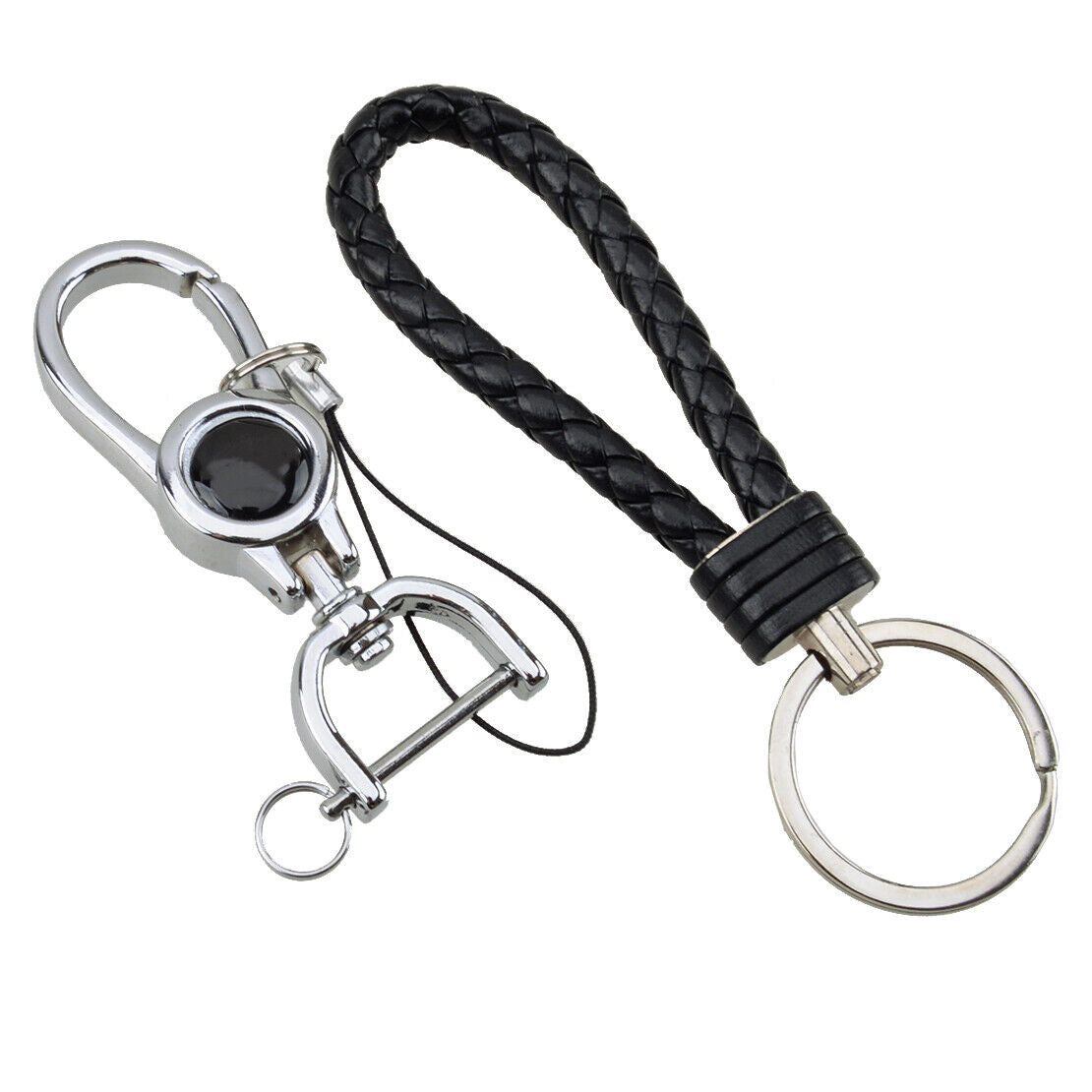 Black Leather Key Fob Case Cover Holder Fit for Ford Focus Lincoln MKX Mercury