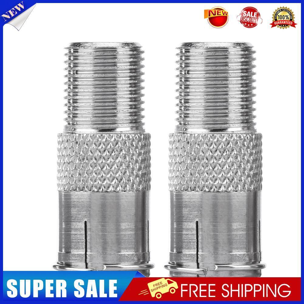 2pcs Zinc Alloy F Type to TV Coax Adapters Connectors Cable Couplers (A)