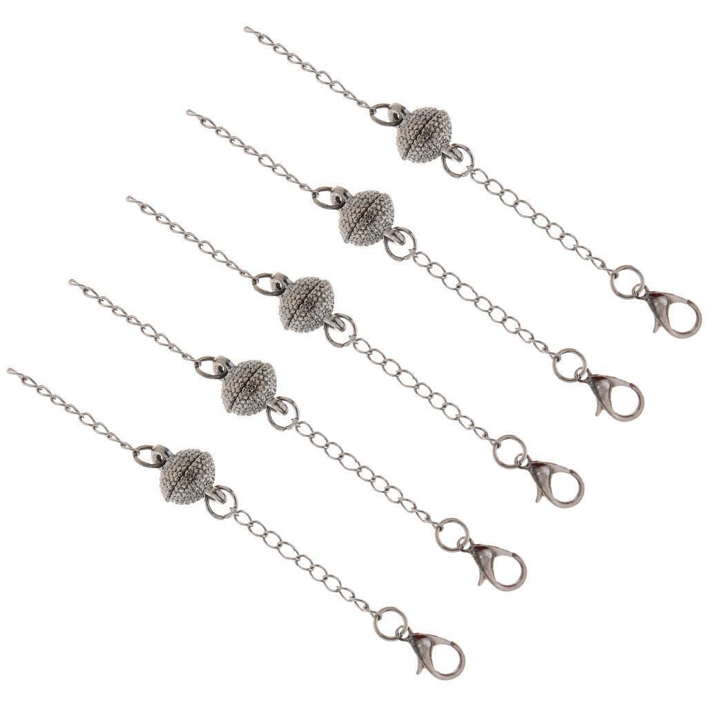 5 Sets Extender Chain Magnetic Lobster Clasp for Jewelry Necklace Bracelet