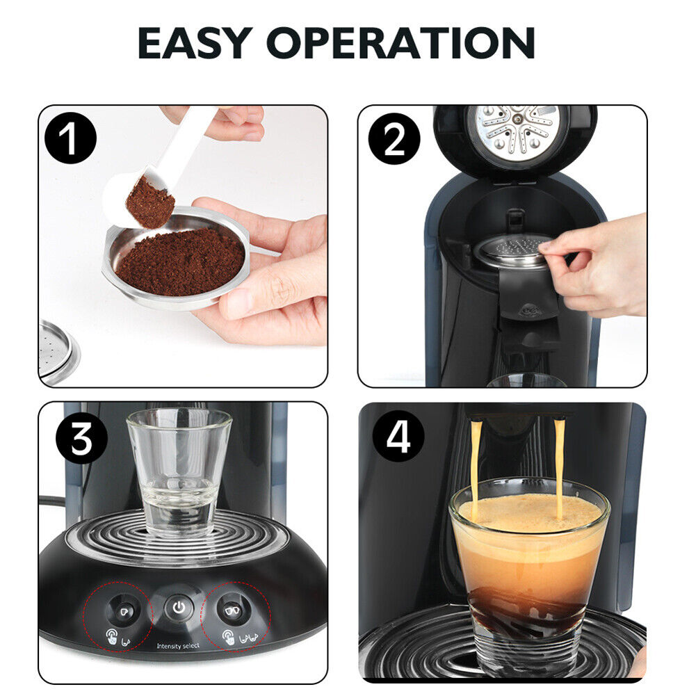 Stainless Steel Coffee Filter Cup Reusable Coffee Capsule Set for Senseo