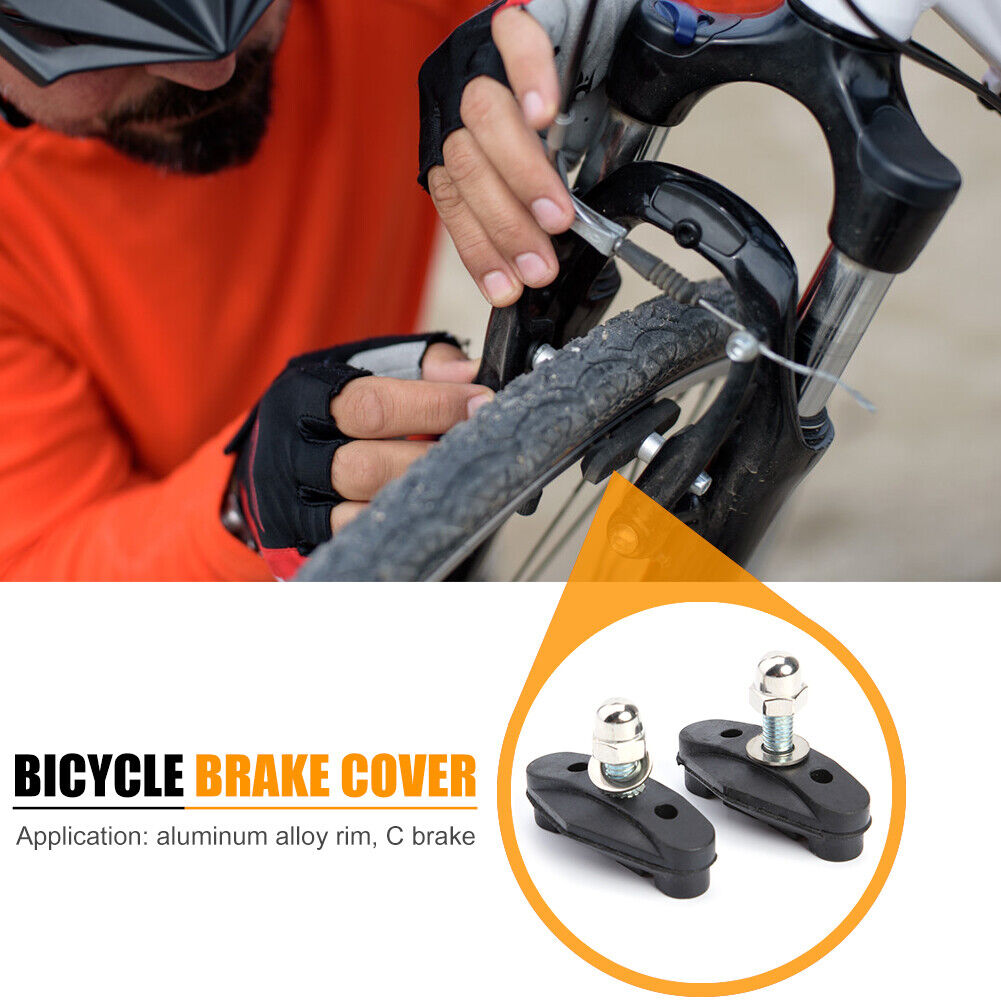 1 Pair Bicycle Brake Pads Rubber MTB Bike C-Brake Holder Cycling Equipment