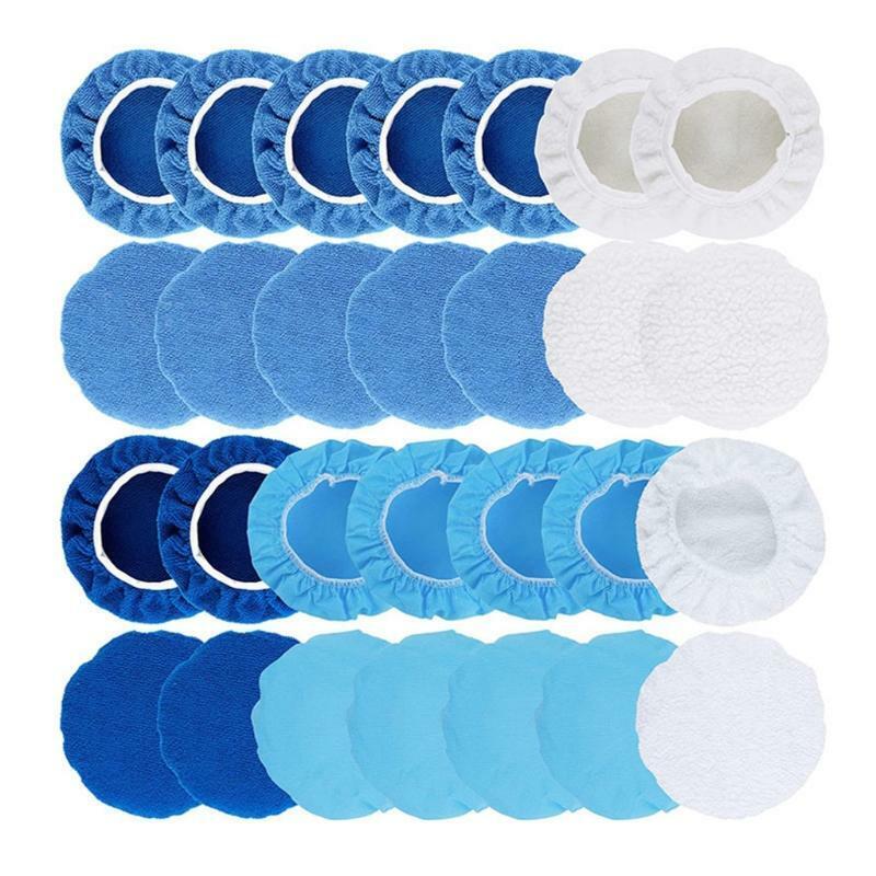 Durable 28x/Pack Polishing Waxing Set Waxer Bonnet Pads 5''/125mm Soft Material