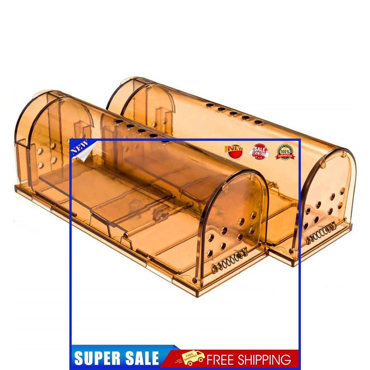 Humane Mouse Trap Rodent Rat Control 7 inch Hurtless Mousetrap (Pack of 2)