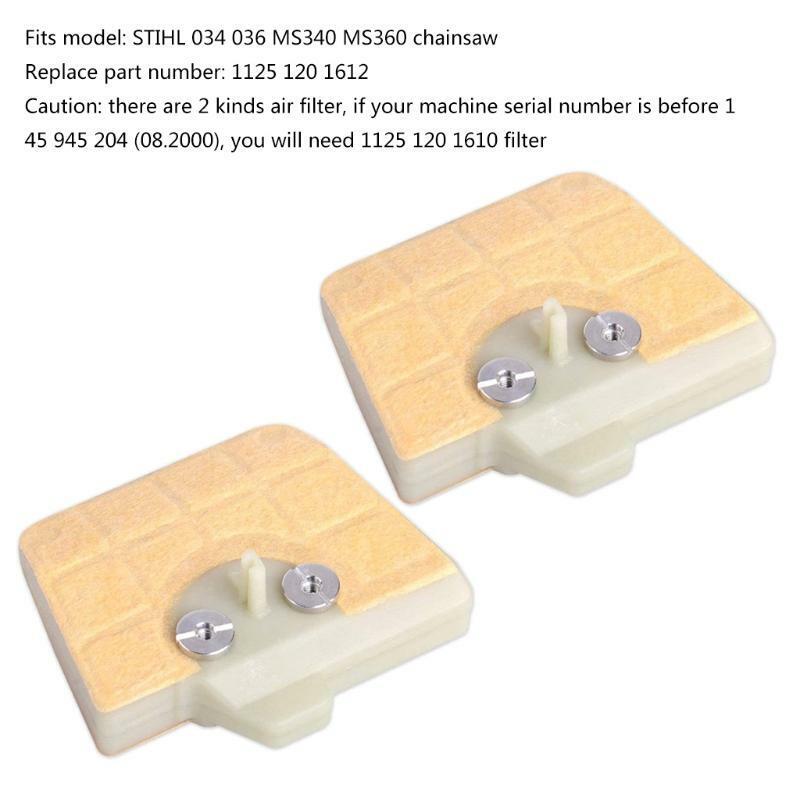 1125 120 1612 Air Filter for 034 036 MS340 MS360 Chainsaws (2 Pack)