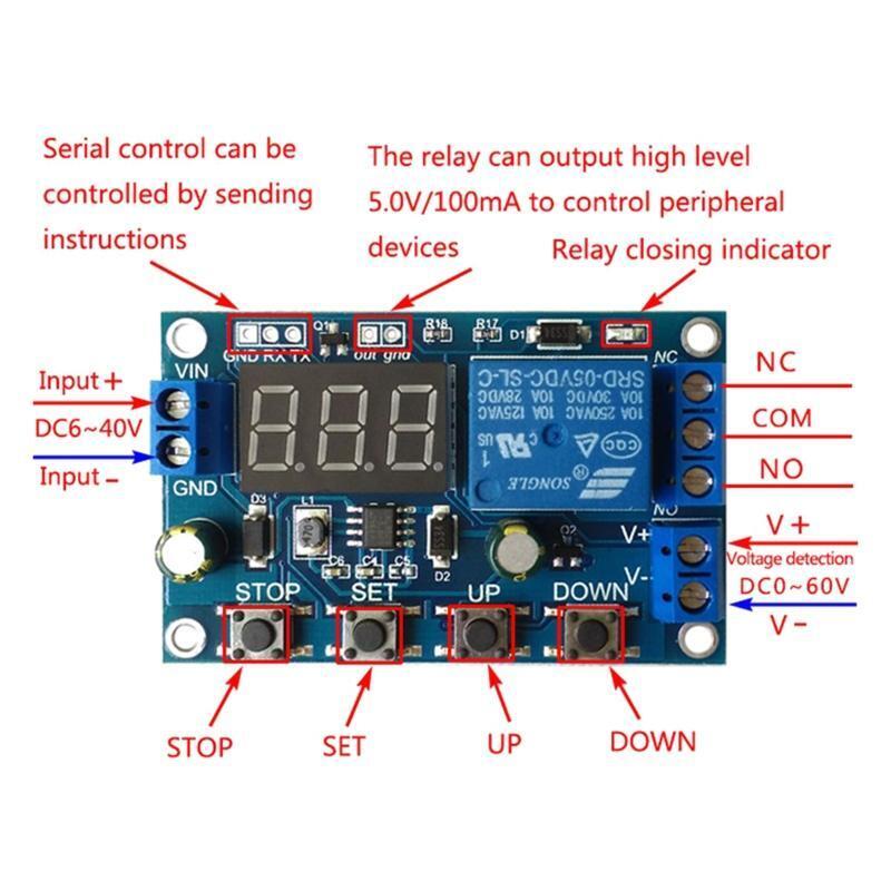 DC 6-40V Battery Charger Discharger Board Under Voltage Over Voltage Protection