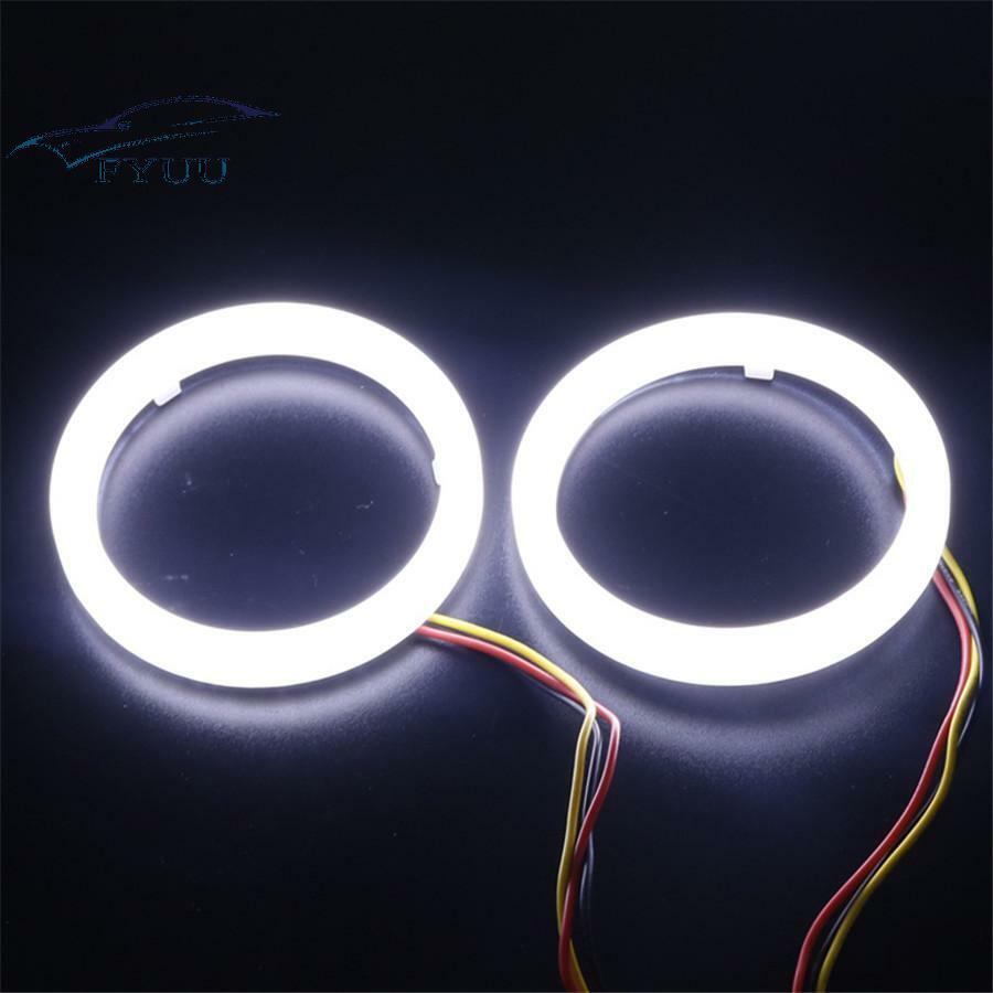 2pcs 12V Car DRL White Yellow Ring Angel Eyes Daytime Running Turn Signal Light