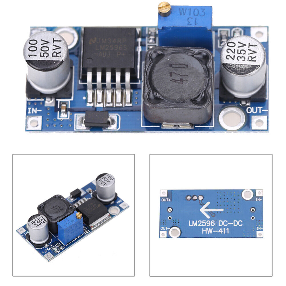 2x DC-DC 3A Buck Converter Adjustable Step-Down Power Supply Module LM2596S