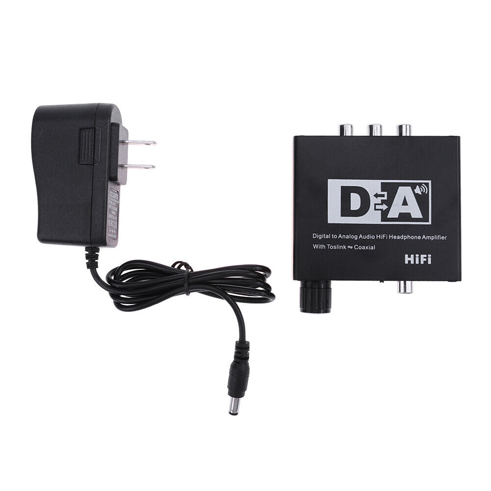 Digital to Analog Audio Headphone Amplifier with Toslink to Coaxial Adapter