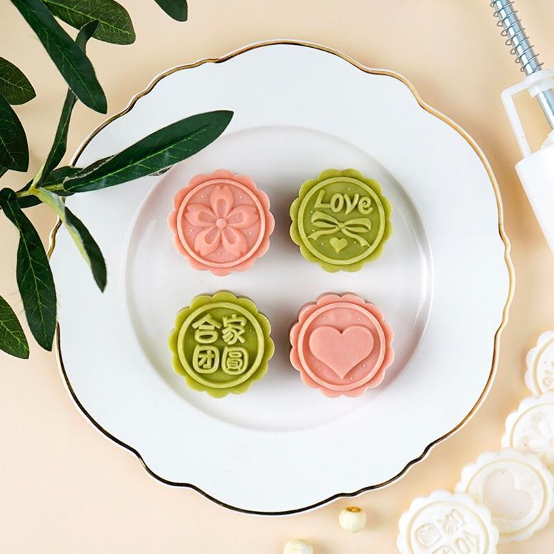 50g Moon Cake Moulds Chinese Words Shaped Hand Pressure Mooncake Decorating Tool