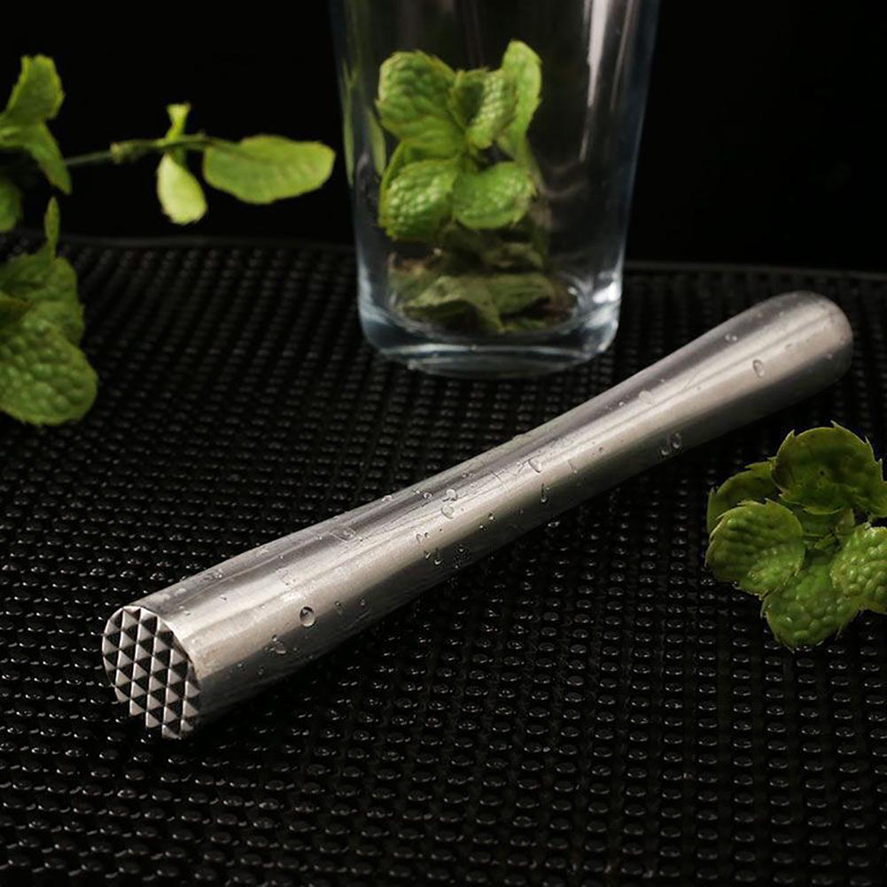 Steel Cocktail Muddler Mixer Stick Ice Crusher Barware Tool (185x24mm)