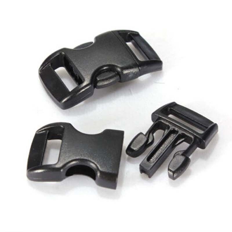 100pcs 3/8"Contoured Curved SideRelease Plastic Buckle forParacord Bracelet