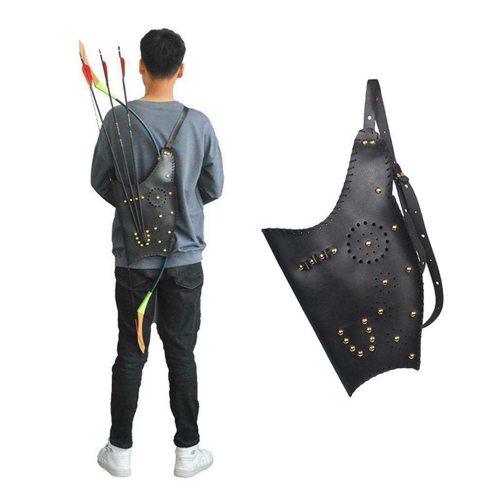 Traditional Handmade Leather  Recurve Bow  Back Quiver Case for