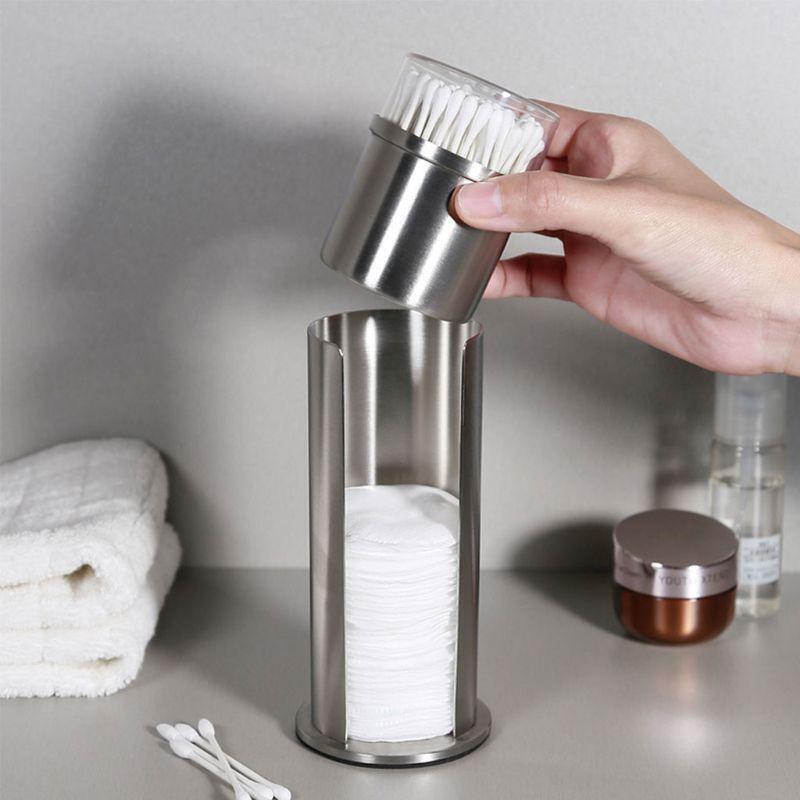 Stainless Steel Acrylic Cotton Swabs Storage Box Swab Holder Desktop Boxes